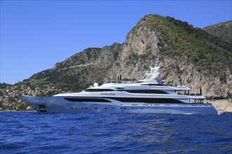 Benetti motor yacht Silver Angel at anchor in front of Eze Bord de Mer