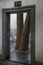 Men's toilet with trees