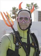 Mannequin with diving equipment