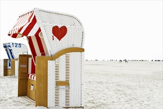 Beach chair with a painted heart