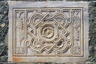 Medieval Oriental Byzantine bas-relief on the facade of St Mark's Basilica