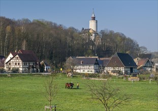 Village of Posterstein with Burg Posterstein Castle