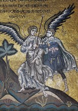 An angel stopping the sacrifice of Abraham