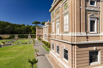 Building of the Vatican Museums with gardens