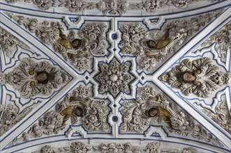 Exuberant baroque stucco work at the ceiling of the Aurora church