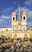 Trinita dei Monti church and the Sallustiano obelisk at the Spanish Steps