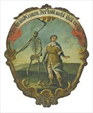 Painted metal plaque of the Edlitzer Dance of Death