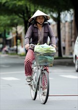 Woman on bicycle