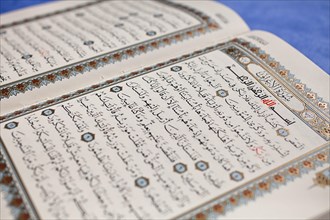 Opened Koran in Arabic script