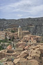 Cityscape with cathedral and castle