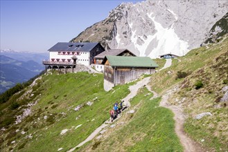 Gruttenhuette mountain hut along the Wilder-Kaiser-Steig hiking trail