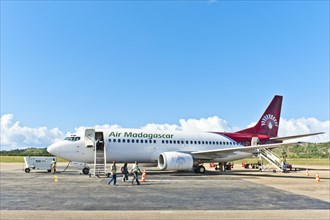 Aircraft of the Air Madagascar airline at the airport of Fort Dauphin or Tolagnaro