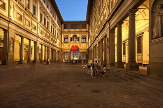 Galleria degli Uffizi illuminated at night