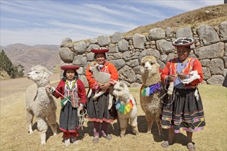 Local women with alpacas