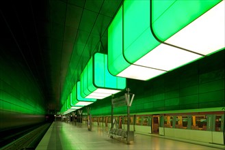 Light installation in the U-Bahn HafenCity Universitat subway station