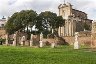 Marble sculptures in the House of the Vestal Virgins