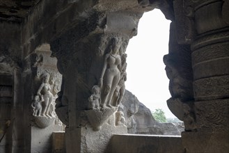 Stone reliefs in cave 21