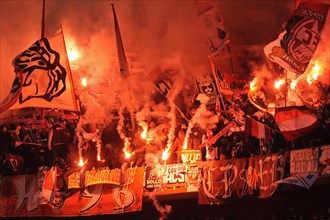 Cologne fans burning flares