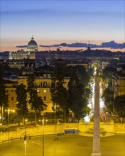 View from the Pincio to Piazza del Popolo with obelisk