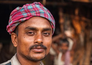Portrait of an Indian flower seller