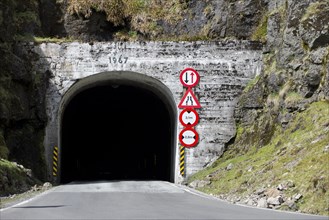 Exit of a single-track tunnel between Anir and Arnafjorour