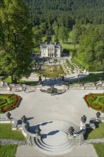 Terrace gardens in the grounds of Schloss Linderhof Palace