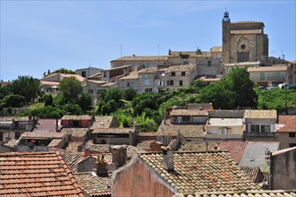 The roofs of the historic centre and the Church of Saint-Denis