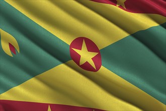 Flag of Grenada waving in the wind
