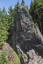 Climbers on Geierfelsen rock