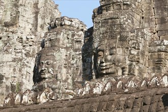 Stone faces of Avalokiteshvara
