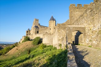 Porte d'Aude city gates, Carcassonne