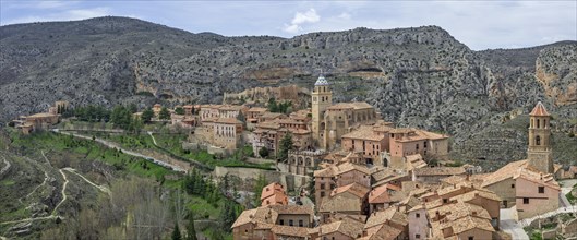 Cityscape with cathedral and castle