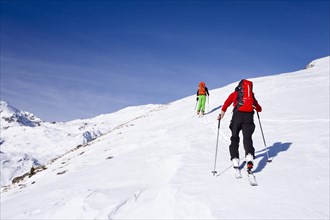 Ski walkers ascending to the Kalfanwand in the Martell valley