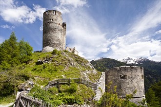 Ruins of Castello Rotund Castle in Tubre