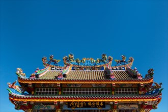 Ornate roof of the Chinese Chao Pu-Ya Shrine