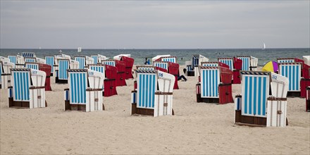 Empty beach chairs on the Baltic coast