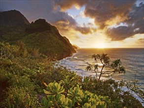 Sunset on the Napali Coast