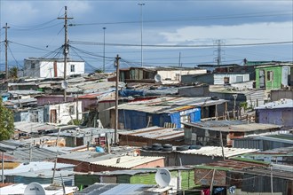 Colony of corrugated iron sheds in Khayelitsha township