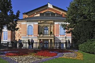 Festspielhaus during the Wagner Festival 2013 with photographic wallpaper as a temporary facade