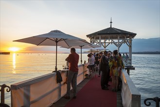 Pavilion with a bar on Lake Constance