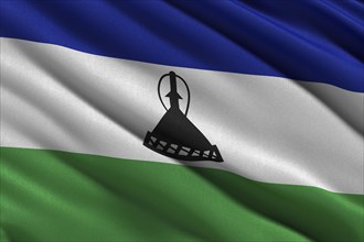 Flag of Lesotho waving in the wind