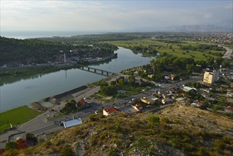 View from Shkodra castle towards Skadar Lake and Buna River
