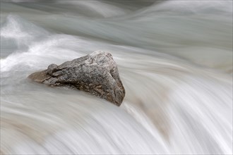 Rock in rapids in Suldenbach stream