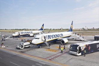 Ryanair airplanes at Bologna airport
