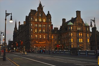 The Scotsman Hotel in the evening light