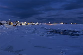 View of the village of Skallelv at dusk