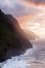 Cliffs of the Napali Coast at Sunset