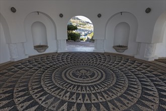 Pavilion with pebble mosaic