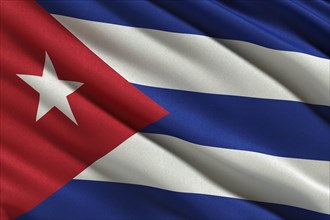 Flag of Cuba flying in the wind