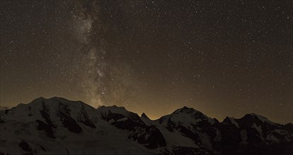 Milky Way above Piz Palue Mountain